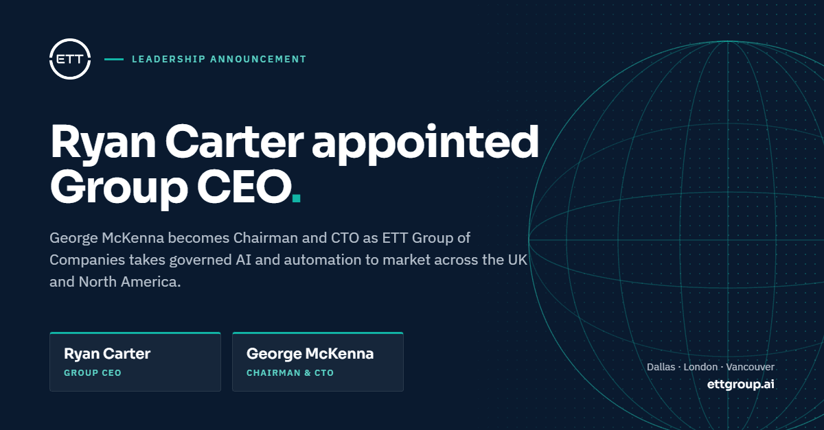 ETT Group appoints Ryan Carter as Group CEO